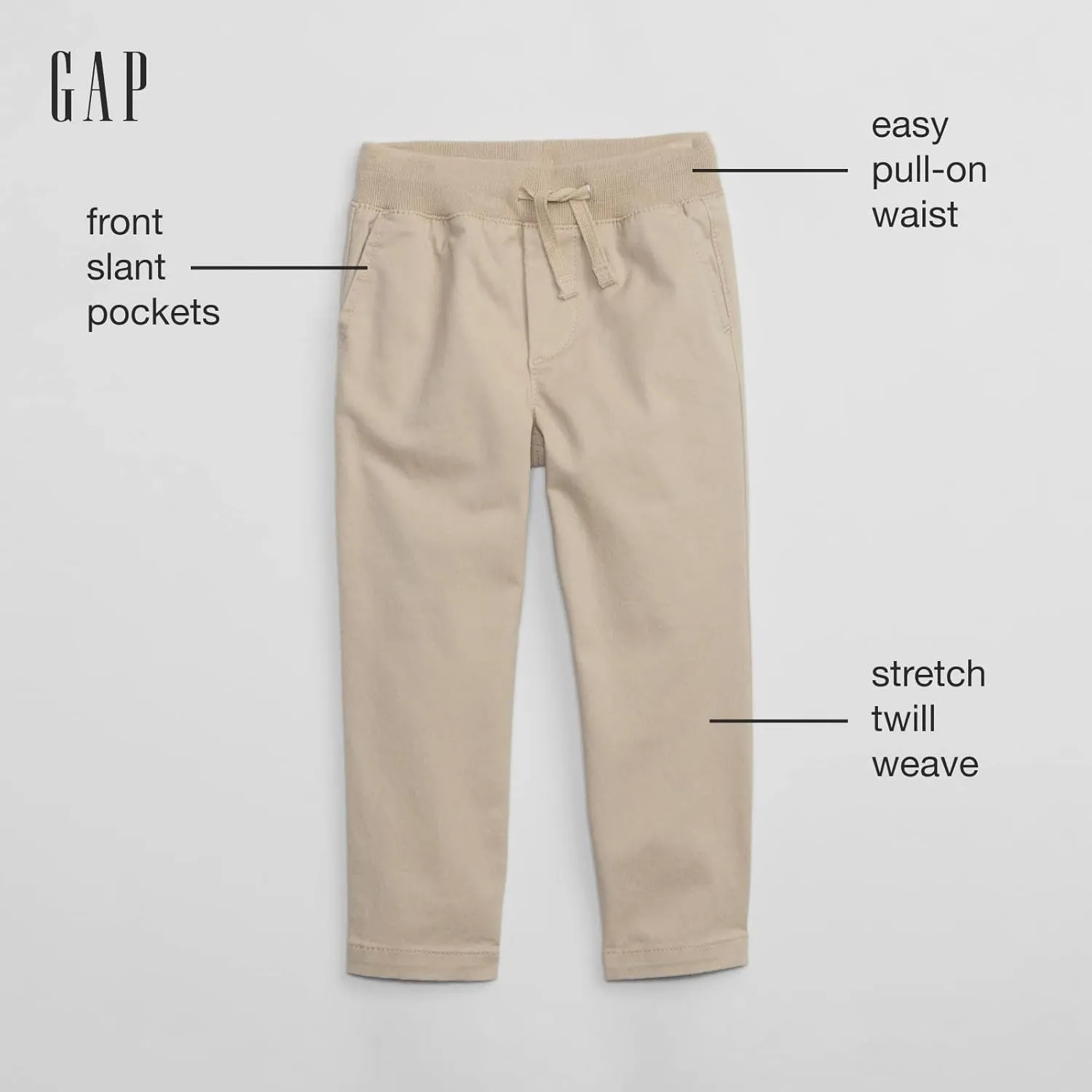 GAP Baby-Boys Rib Waist Pull-on Khaki Chino Pant