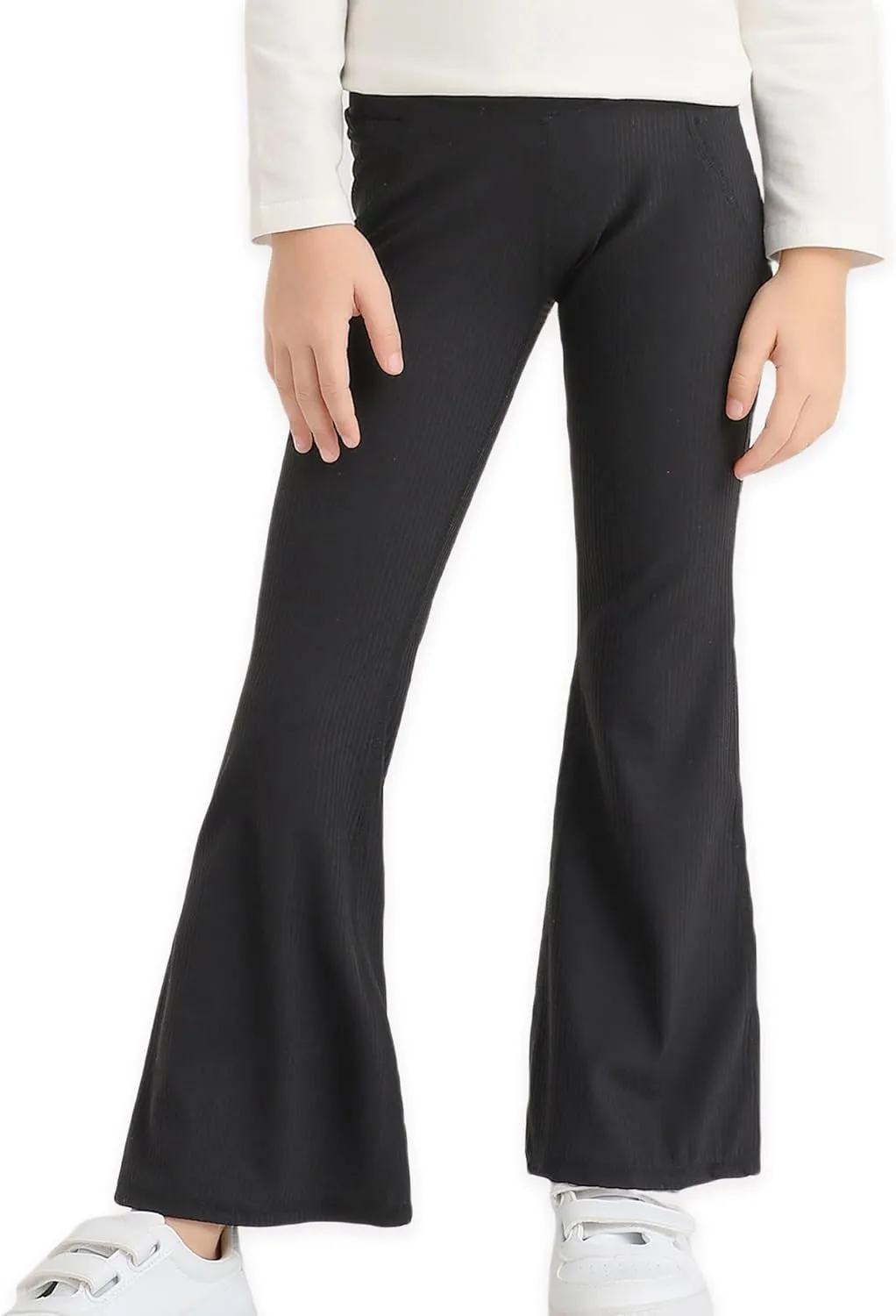 Girl's Flare Leggings with Pockets Kids Stretch Bell Bottoms Flare Pants Dance Bell Bottoms Leggings Size 5-12Y