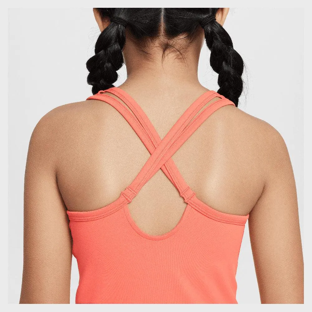 Girl`s One Dri-Fit Tennis Tank Magic Ember and White