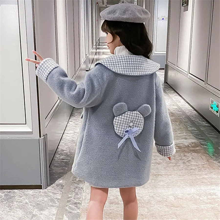 Girls Thicken Long Coats Cute  Outwear