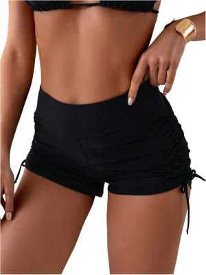 GORGLITTER Women's Bow High Waisted Swim Suit Bottoms Sexy Thong Bikini Bottoms Summer Bathing Suit Tummy Control