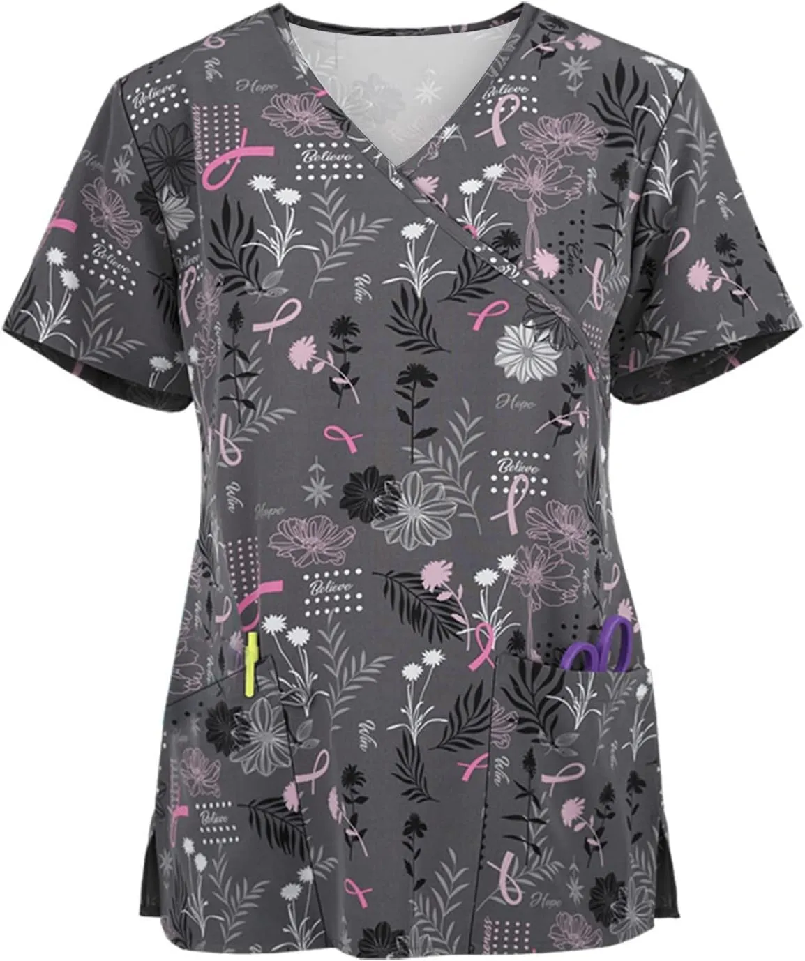 Graphic Tops for Women Fall Summer Short Sleeve Vneck Work Scrub Top T Shirt Blouse Women 2025 Trendy Y2K