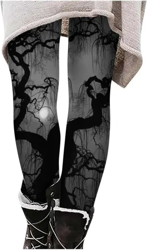 Halloween Graphic Skinny Leggings Women Soft Halloween Print Collection High Waist Women Leggings Compression Pants