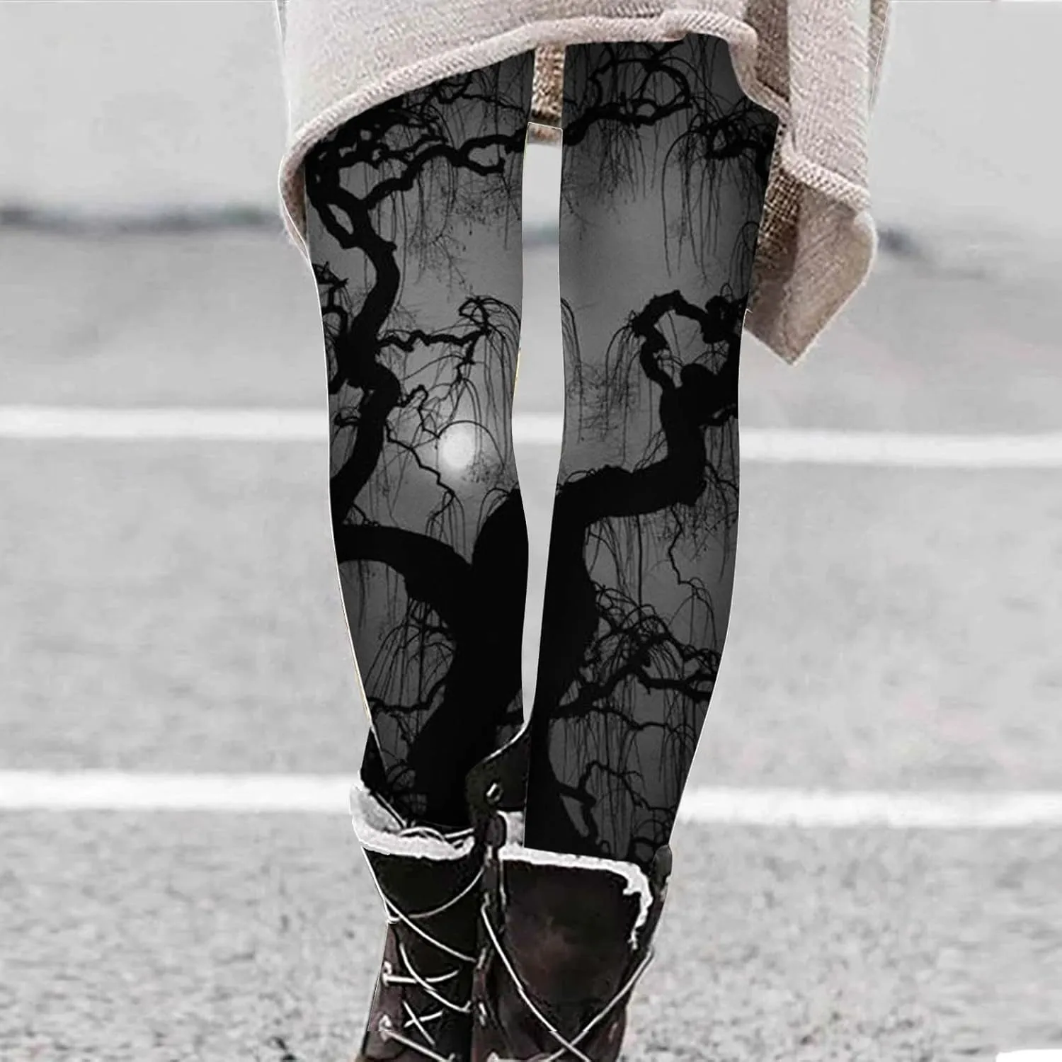 Halloween Graphic Skinny Leggings Women Soft Halloween Print Collection High Waist Women Leggings Compression Pants