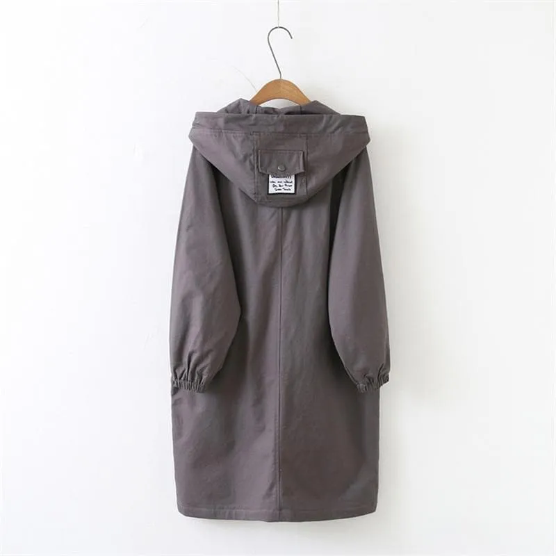 Hooded Long Trench Coat