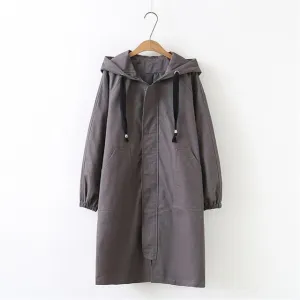 Hooded Long Trench Coat