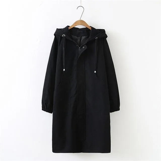 Hooded Long Trench Coat