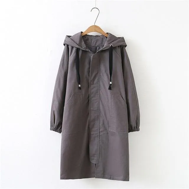 Hooded Long Trench Coat