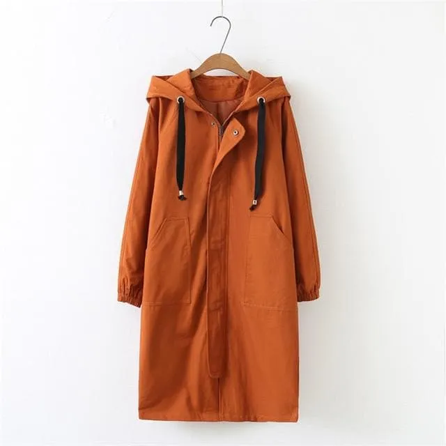 Hooded Long Trench Coat