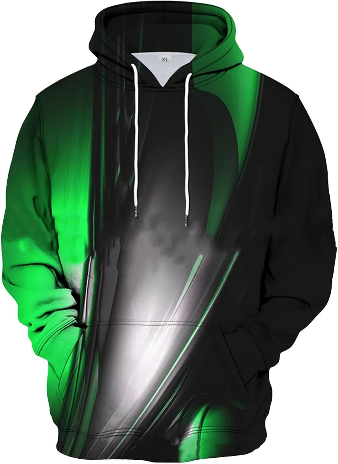 Hoodies For Men Graphic Oversized Lightweight Print Plush Warm Fleece Casual Pocket Winter Coat Fleece
