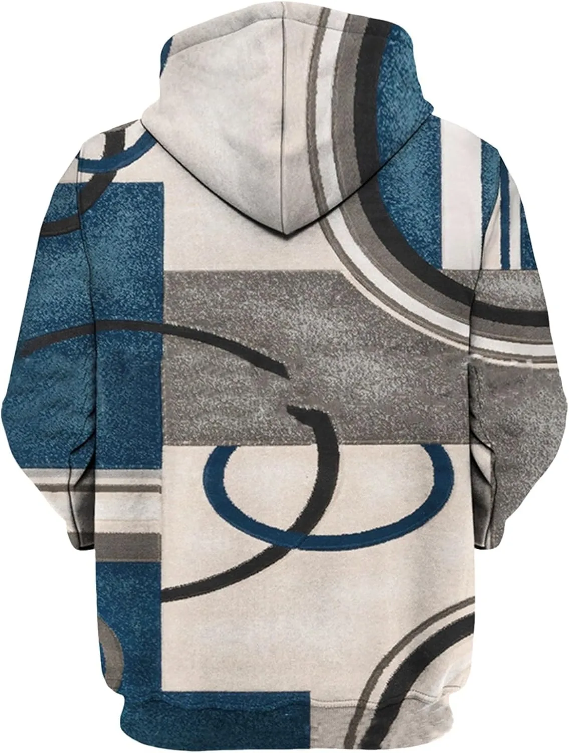 Hoodies For Men Graphic Oversized Lightweight Print Plush Warm Fleece Casual Pocket Winter Coat Fleece