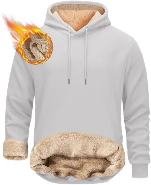 Hoodies for Men Long Sleeve Drawstring Hoodies Soild Hooded Shirt Winter Thick Pullover Basic Hoodie Kangaroo Pocket