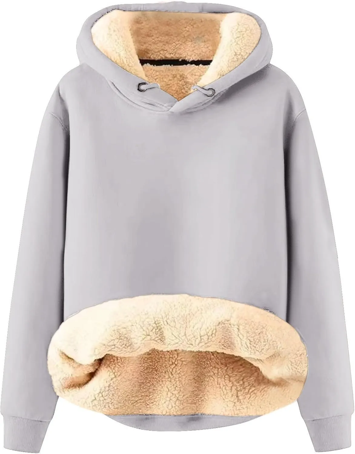 Hoodies for Men Long Sleeve Drawstring Hoodies Soild Hooded Shirt Winter Thick Pullover Basic Hoodie Kangaroo Pocket