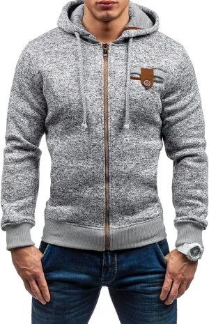 Hoodies for Men, Men Hoodies Casual Hoodies Full Zip Long Sleeve Jacket Sports Fashion Sweatshirt with Pockets 2023