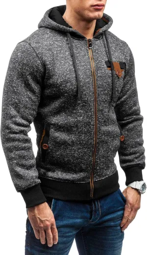 Hoodies for Men, Men Hoodies Casual Hoodies Full Zip Long Sleeve Jacket Sports Fashion Sweatshirt with Pockets 2023