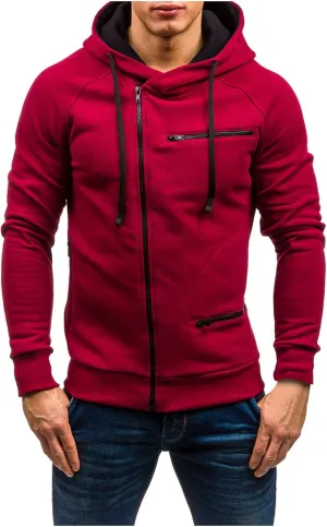 Hoodies for Men, Men Hoodies Casual Hoodies Full Zip Long Sleeve Jacket Sports Hooded Sweatshirt with Pockets 2023