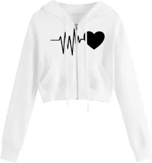 Hoodies for Women Cropped, Women's Zip up Long Sleeve Crop Top Hoodies Casual Drawstring Hooded Sweatshirts