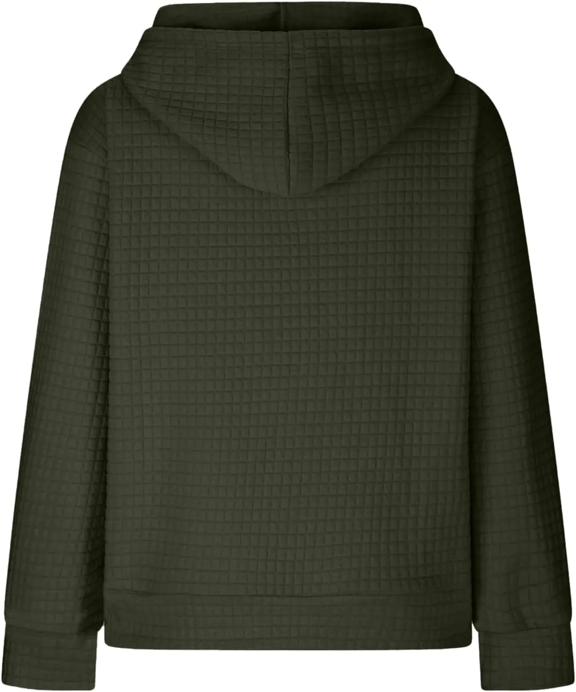 Hoodies for Women Trendy Waffle Knit Drawstring Pullover Loose Fit Casual Cute Sweatshirts Fall Fashion 2024
