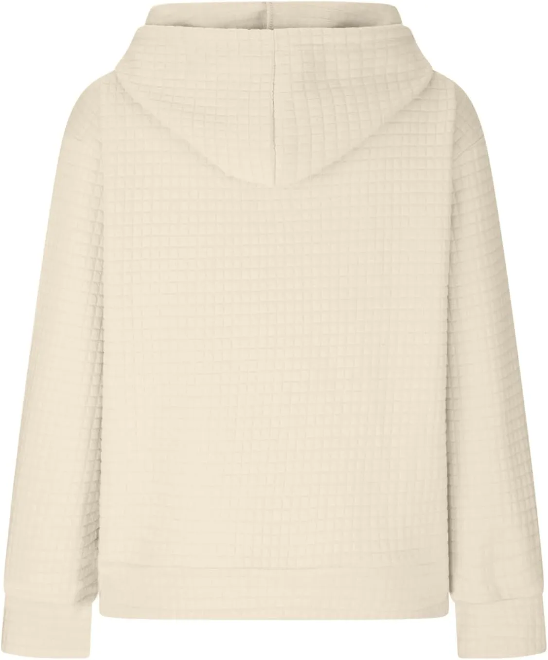 Hoodies for Women Trendy Waffle Knit Drawstring Pullover Loose Fit Casual Cute Sweatshirts Fall Fashion 2024