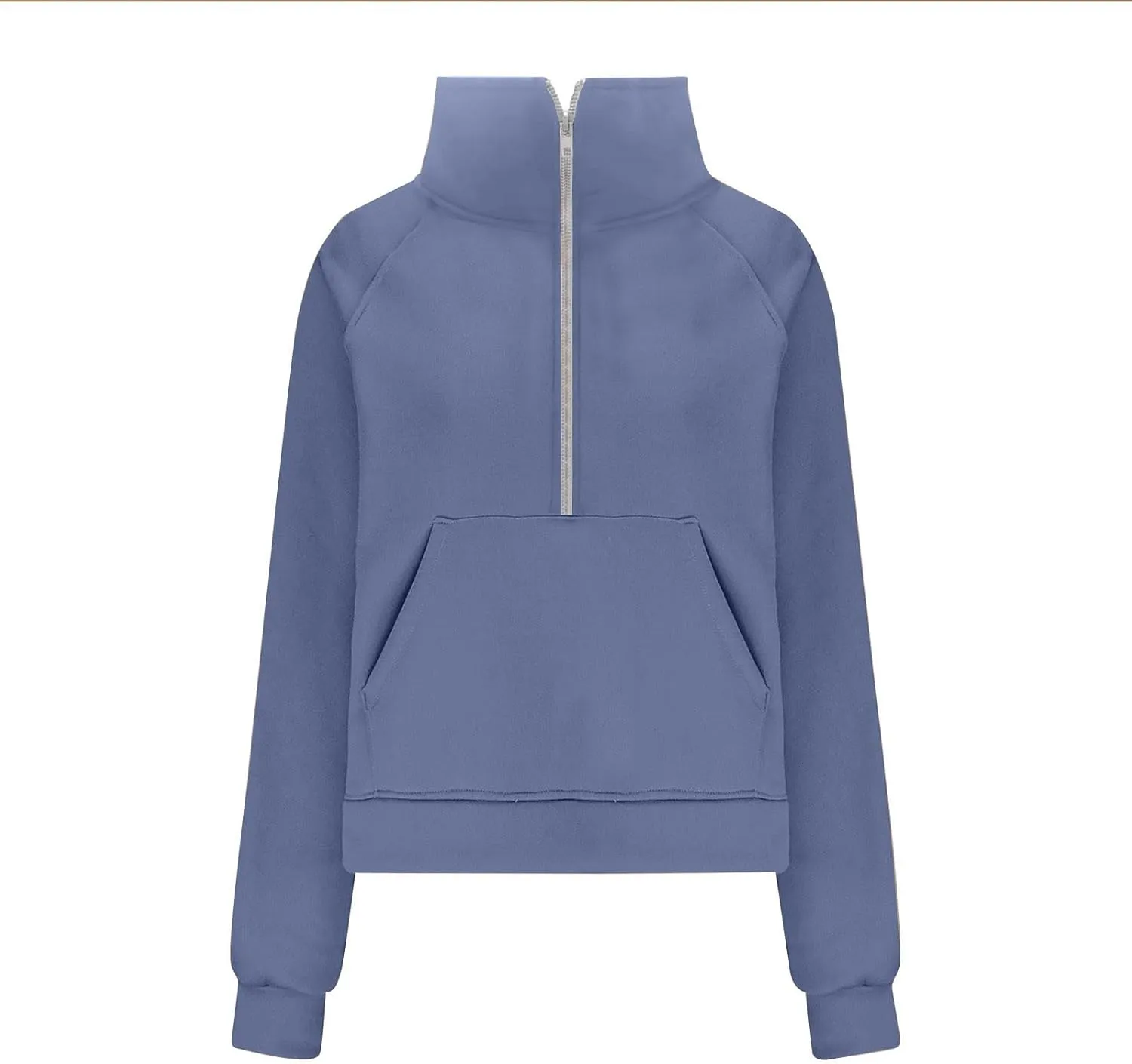 Hoodies Sweatshirts for Women 2024 Casual Long Sleeve Cropped Tops Loose Full and Half Zip up Hooded Sweatshirt with Pocket