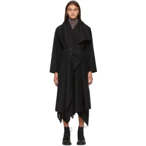 Issey Miyake Black Paper Like Tricot Coat