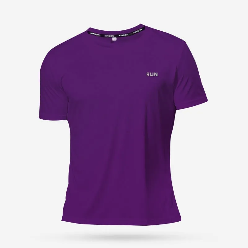 Jinquedai  Multicolor Quick Dry Short Sleeve Sport T Shirt Gym Jerseys Fitness Shirt Trainer Running T-Shirt Men's Breathable Sportswear