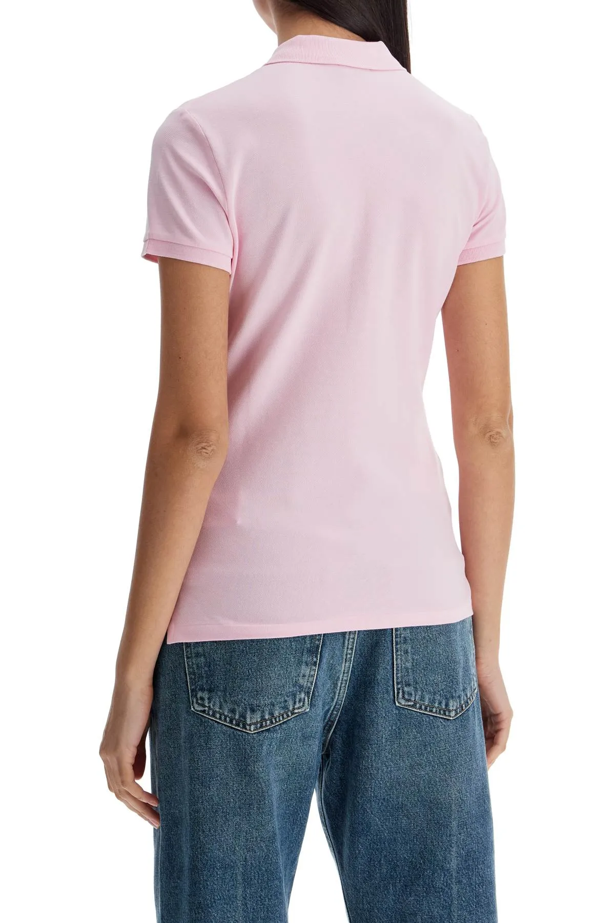 julie slim fit five button polo shirt 211870245003 SUNKISSED PINK