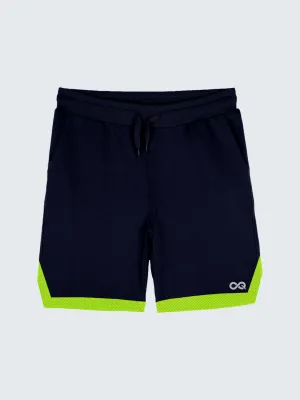 Kid's Active Striped Shorts - Navy Blue