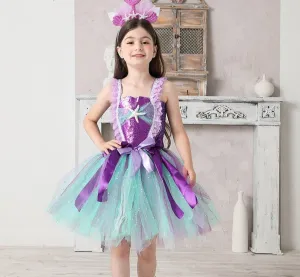 Kids Girls Mermaid Teal and Pearls Sparkly Tutu Dress for Party