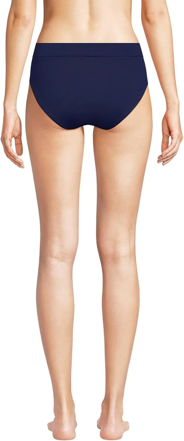 Lands' End Women's Chlorine Resistant Pinchless High Waisted Bikini Bottoms