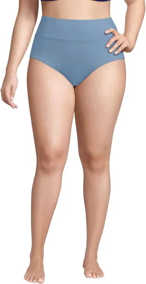 Lands' End Women's Chlorine Resistant Pinchless High Waisted Bikini Bottoms