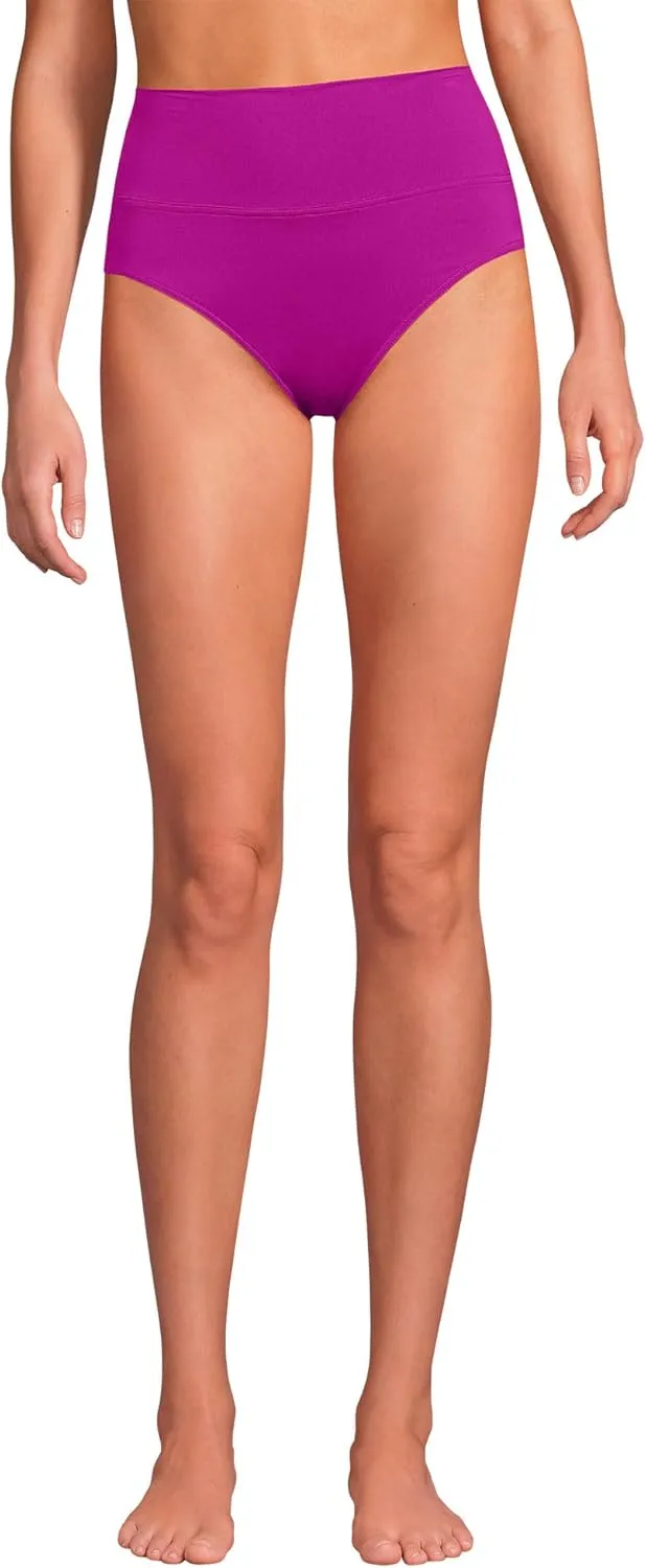 Lands' End Women's Chlorine Resistant Pinchless High Waisted Bikini Bottoms