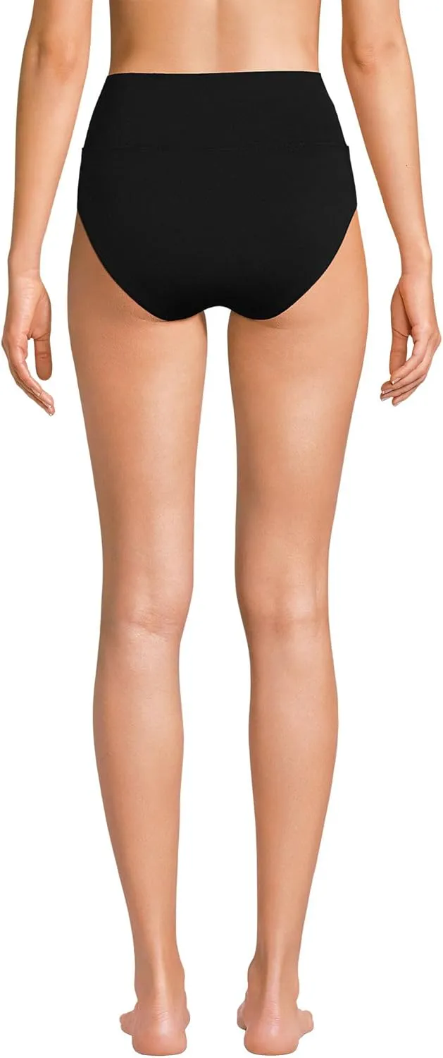 Lands' End Women's Chlorine Resistant Pinchless High Waisted Bikini Bottoms