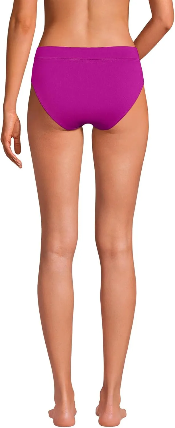 Lands' End Women's Chlorine Resistant Pinchless High Waisted Bikini Bottoms