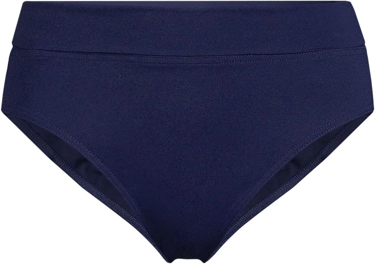 Lands' End Women's Chlorine Resistant Pinchless High Waisted Bikini Bottoms