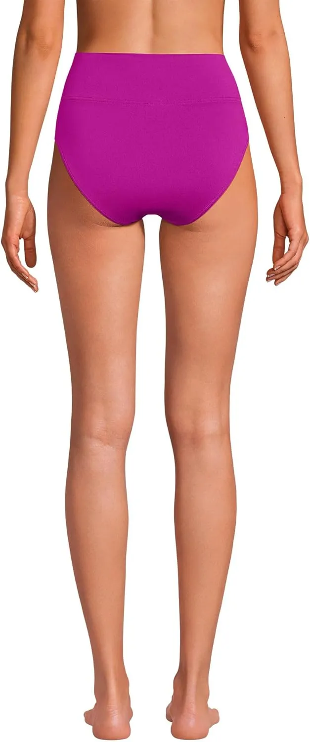 Lands' End Women's Chlorine Resistant Pinchless High Waisted Bikini Bottoms