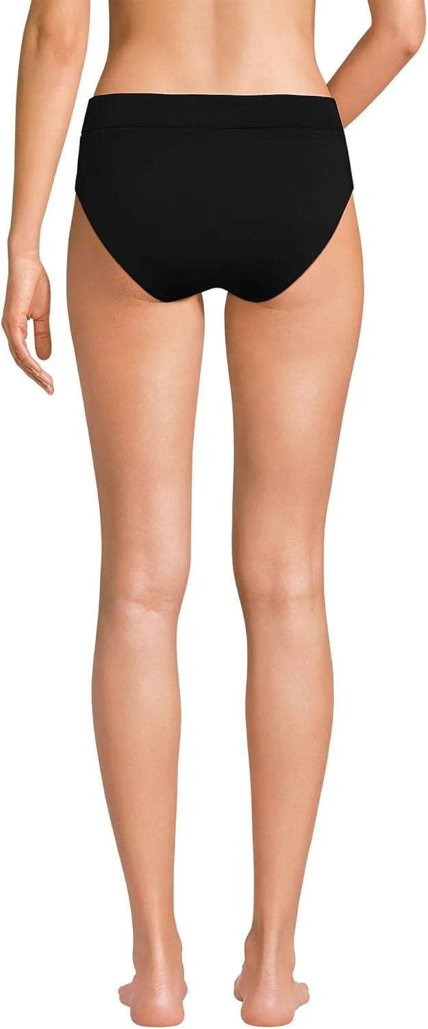 Lands' End Women's Chlorine Resistant Pinchless High Waisted Bikini Bottoms