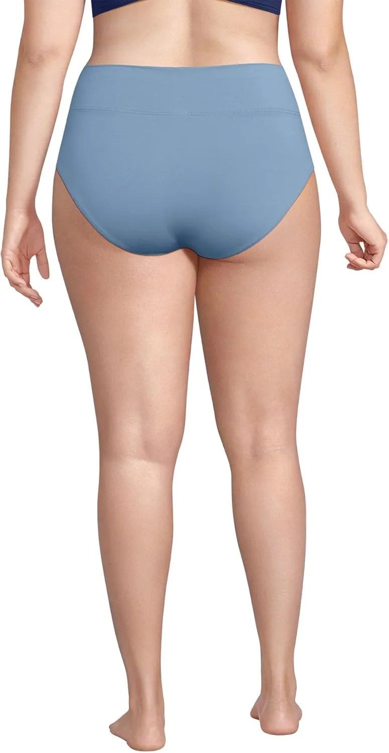 Lands' End Women's Chlorine Resistant Pinchless High Waisted Bikini Bottoms