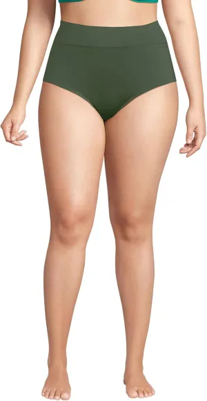 Lands' End Women's Chlorine Resistant Pinchless High Waisted Bikini Bottoms
