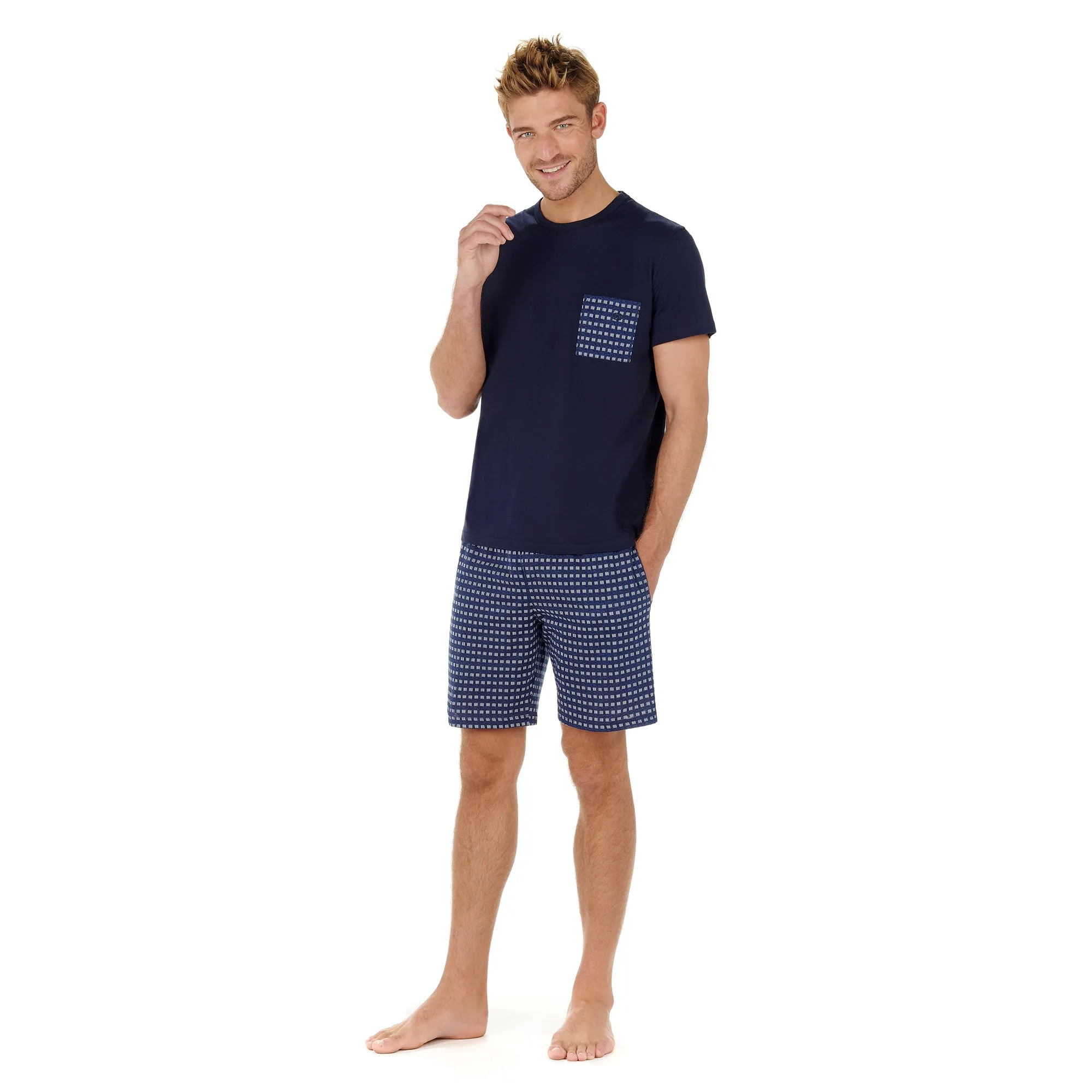 Larry Short Sleepwear Set | Jeans Blue 402611-0054