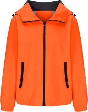 Lightweight Waterproof Jacket Women Hoodies Winter Fall Lightweight Long Sleeve Oversied Full Zip Coat Ourtwear