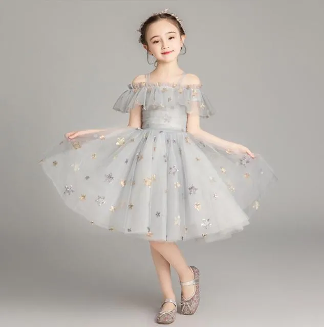 Lil' Queen Star Bright Sequin Tulle Girls Formal Dresses