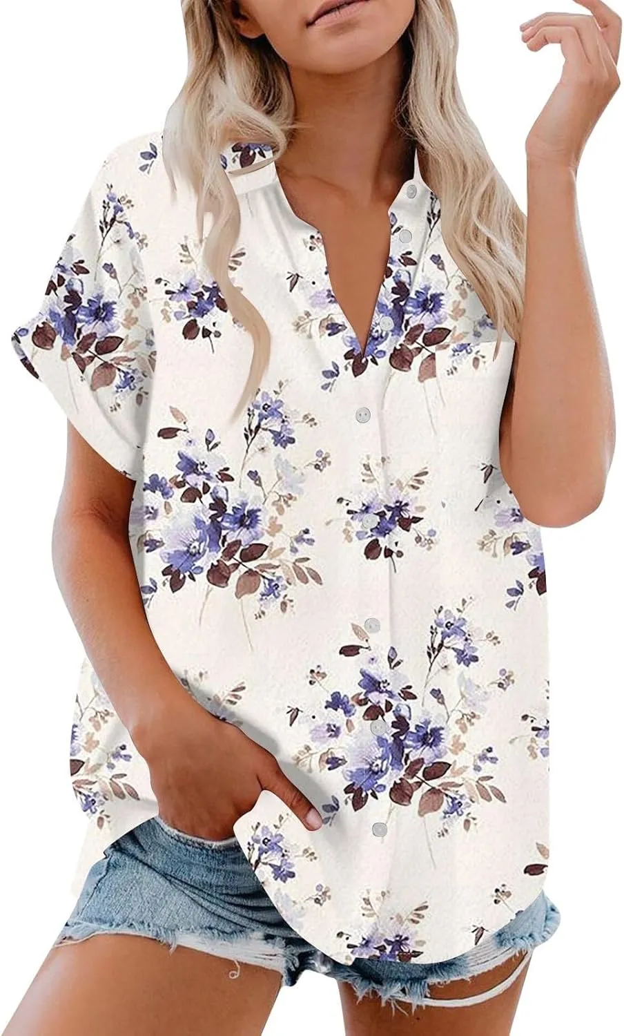 Linen Button Down Shirt Women Natural Autumn Fragrant Fabric Shirt Ladies Tops and Blouses Cotton Button Down
