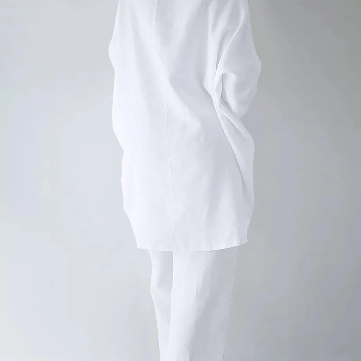 Linen Pants Suits For Women 2 Piece Outfits Casual Oversized Long Sleeve Tops High Waisted Pants Funeral Outfit For Women