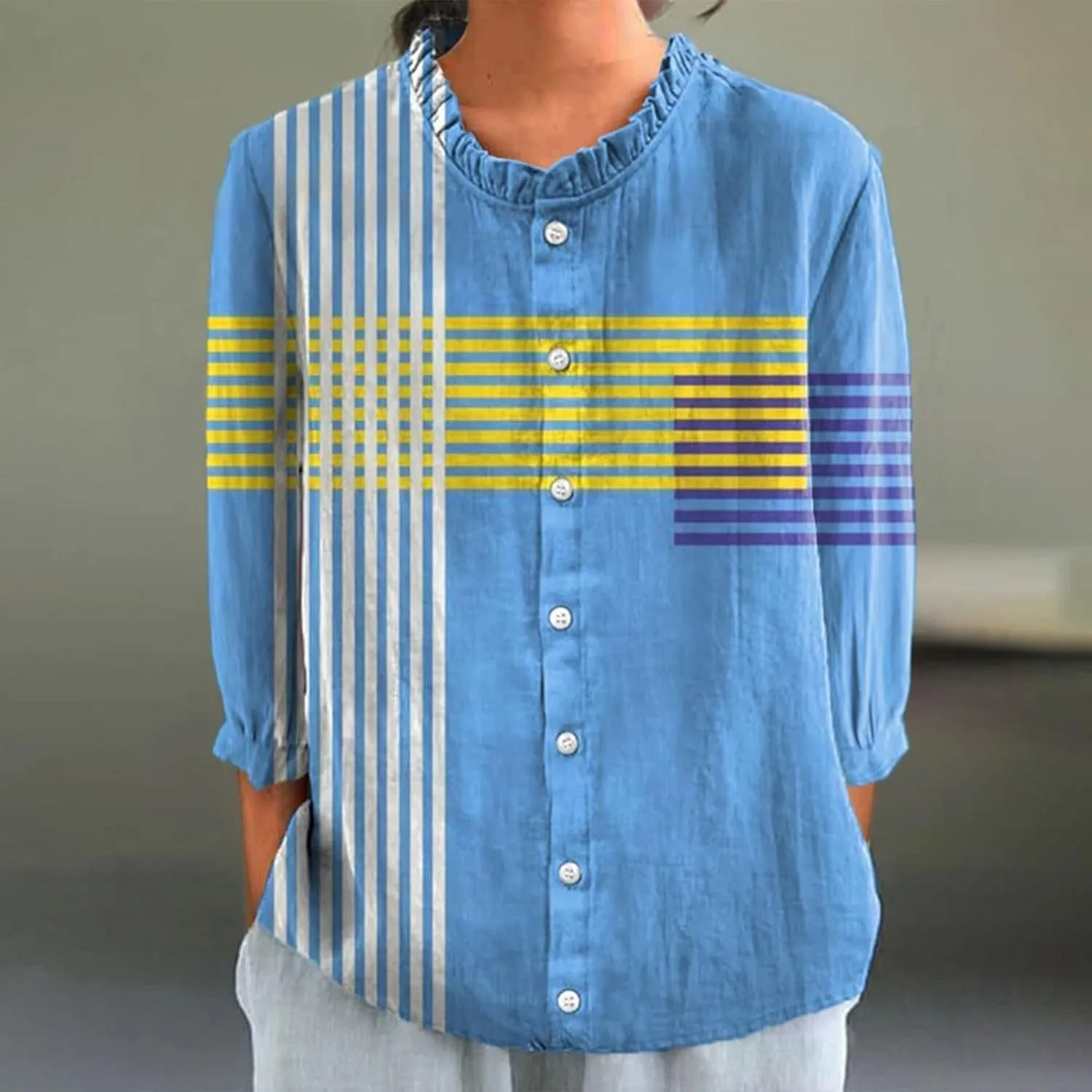 Linen Shirts for Women Summer Lightweight Short Sleeve Tunic Tshirts Cute Collared Tops Casual Business Work Blouses