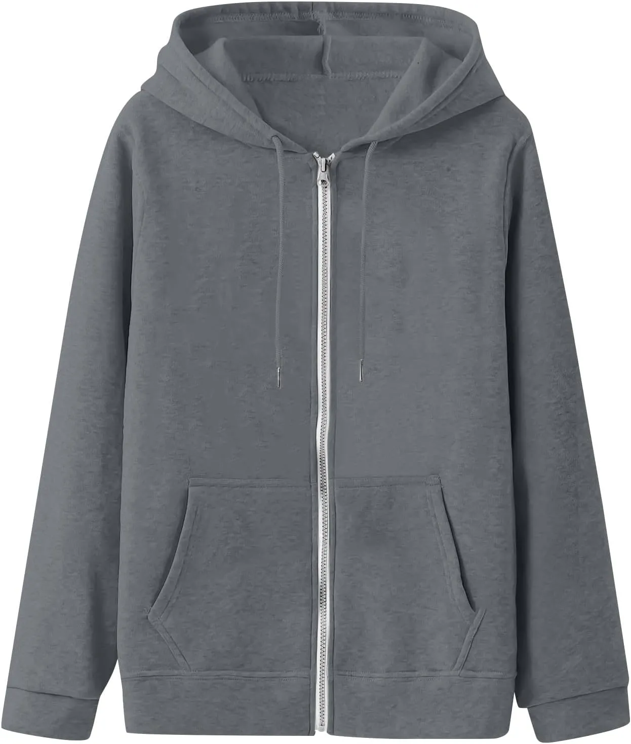 LISTHA Womens Zip Up Hoodies Long Sleeve Drawstring Sweatshirts Fall Jacket Oversized Sweater Casual Outfits with Pocket
