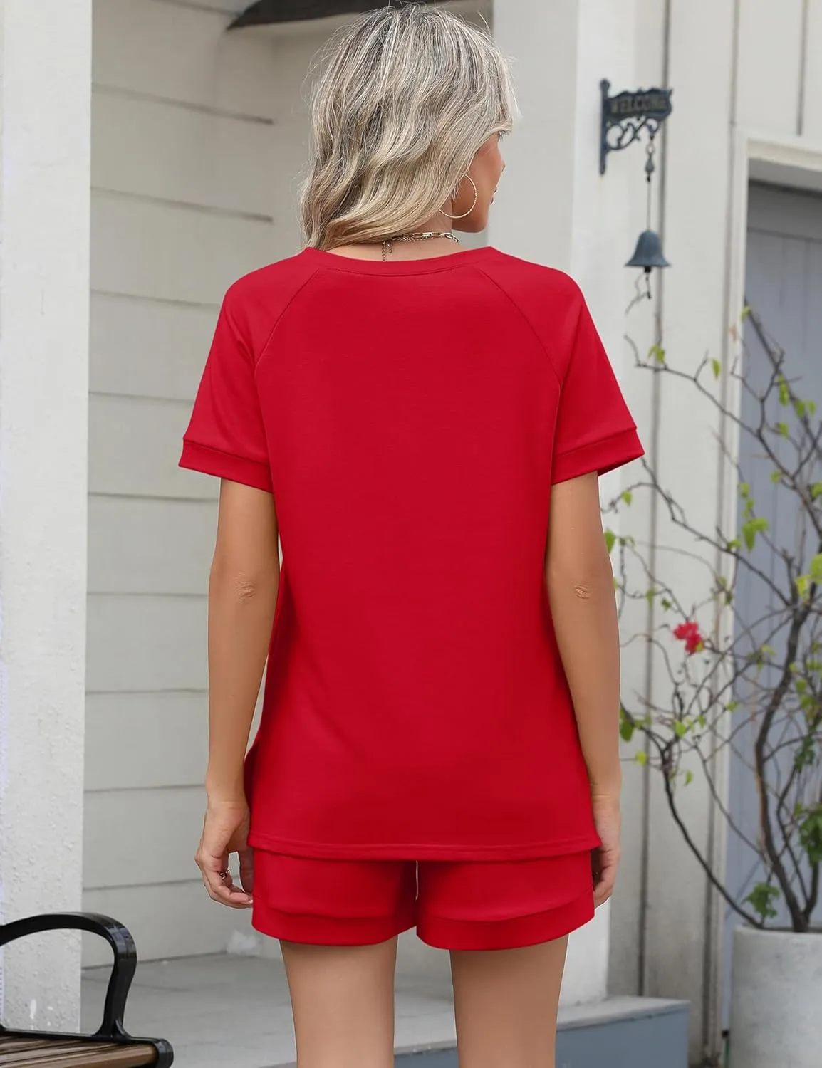 LOMON Womens Two Piece Sets Summer Lounge Sets Sweatsuit Shorts Set Casual Matching Sets