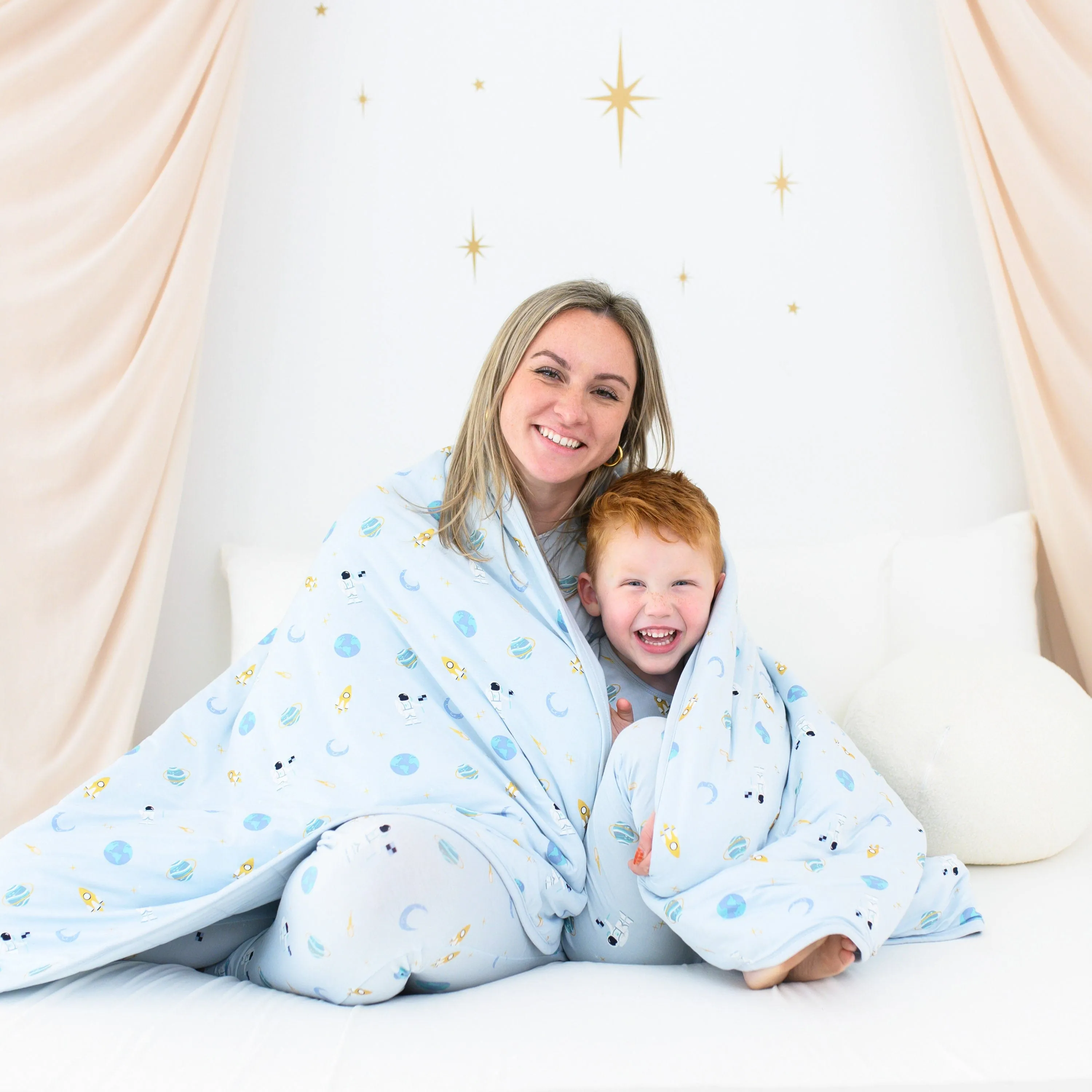 Long Sleeve Pajamas in Ice Space