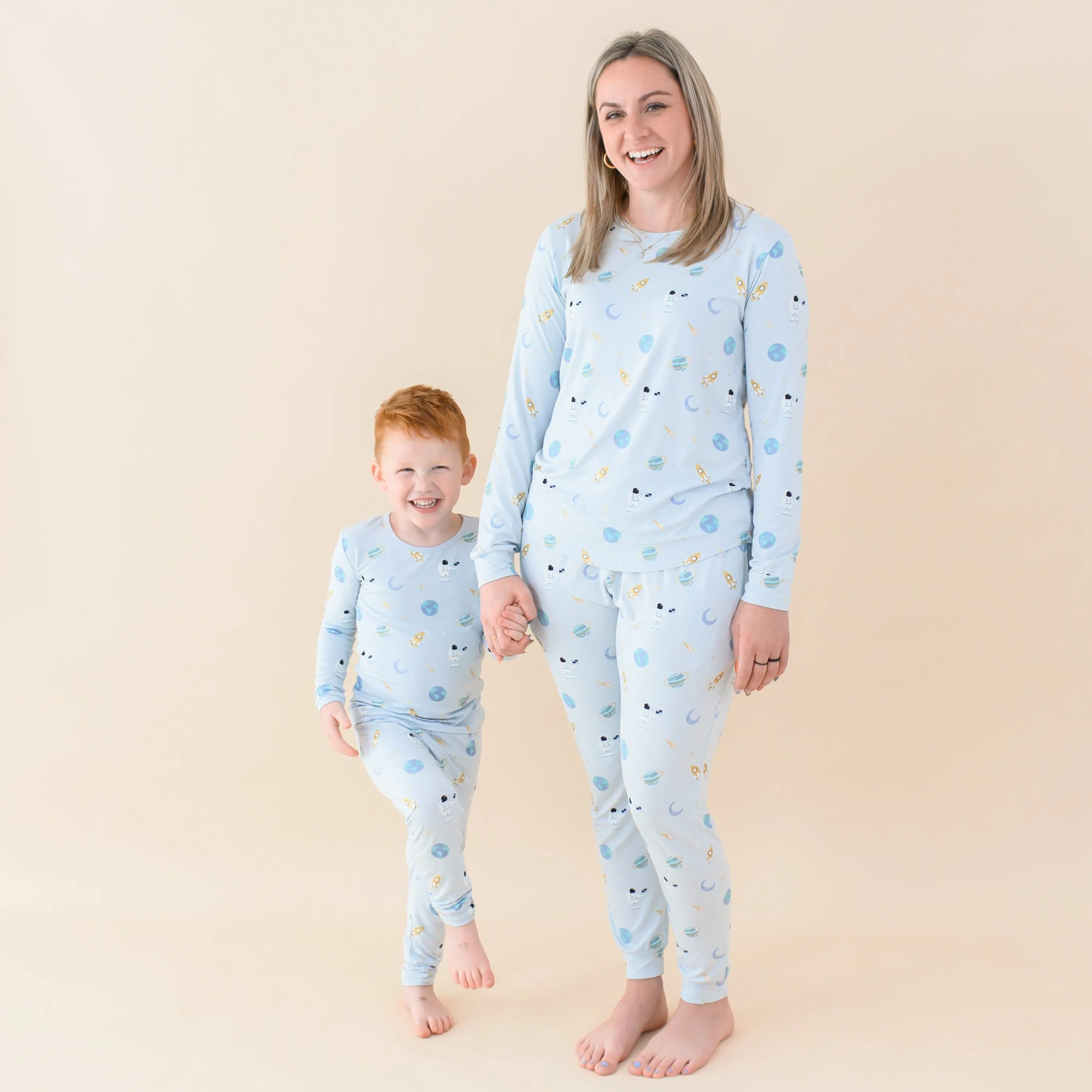 Long Sleeve Pajamas in Ice Space