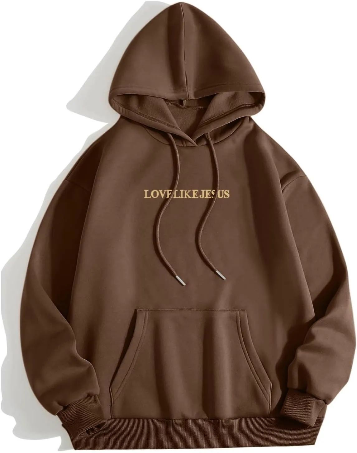 Love Like Jesus Graphic Christian Hoodies for Women Girls Bible Verse Oversized Long Sleeve Pocket Y2K Sweatshirt
